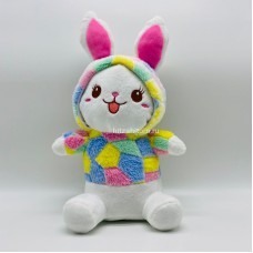 Мягкая игрушка «Зайчик» в цветном костюме 31 см оптом