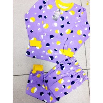 Пижама тонкая фиолетовая в горошек 4 шт в уп (5-8) оптом