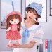 Мягкая игрушка "Кукла в шляпе" платье в горошек 40 см оптом