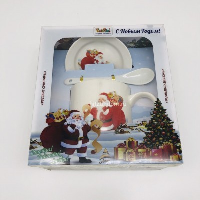Подарочный набор - посуда "Дед Мороз и подарки" (арт. AZ-2021-5) оптом