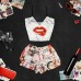 Шелковая женская пижама с принтом "Retro Pop" оптом