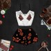 Шелковая женская пижама с принтом Шоколадная плитка оптом
