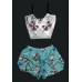 Шелковая женская пижама с принтом Грустный кот оптом